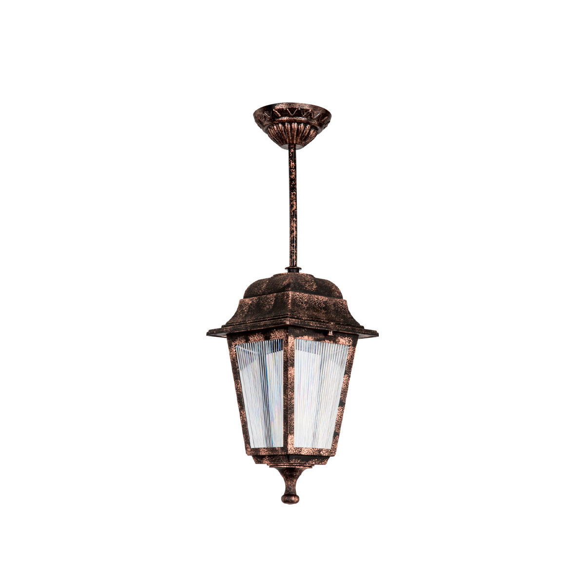 GloboStar® SOLME 203-0214 Vintage Κρεμαστό Φωτιστικό Φαναράκι Μονόφωτο 1 x E27 IP44 Χάλκινο Πλαστικό - Μ15 x Π15 x Υ50cm - ledmania.gr
