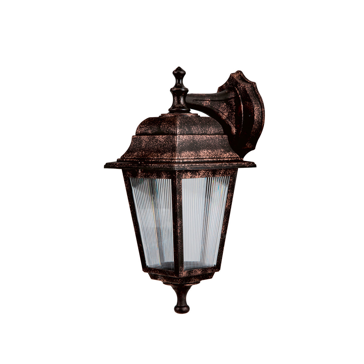 GloboStar® SOLME 203-0216 Vintage Επιτοίχιο Φωτιστικό Φαναράκι Μονόφωτο 1 x E27 IP44 Χάλκινο Πλαστικό - Μ19 x Π15 x Υ35cm - ledmania.gr