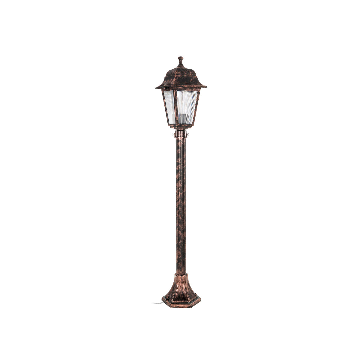 GloboStar® SOLME 203-0217 Vintage Επιδαπέδιο Φωτιστικό Φαναράκι Μονόφωτο 1 x E27 IP44 Χάλκινο Πλαστικό Σώμα - Μ16.5 x Π16.5 x Υ100cm - ledmania.gr