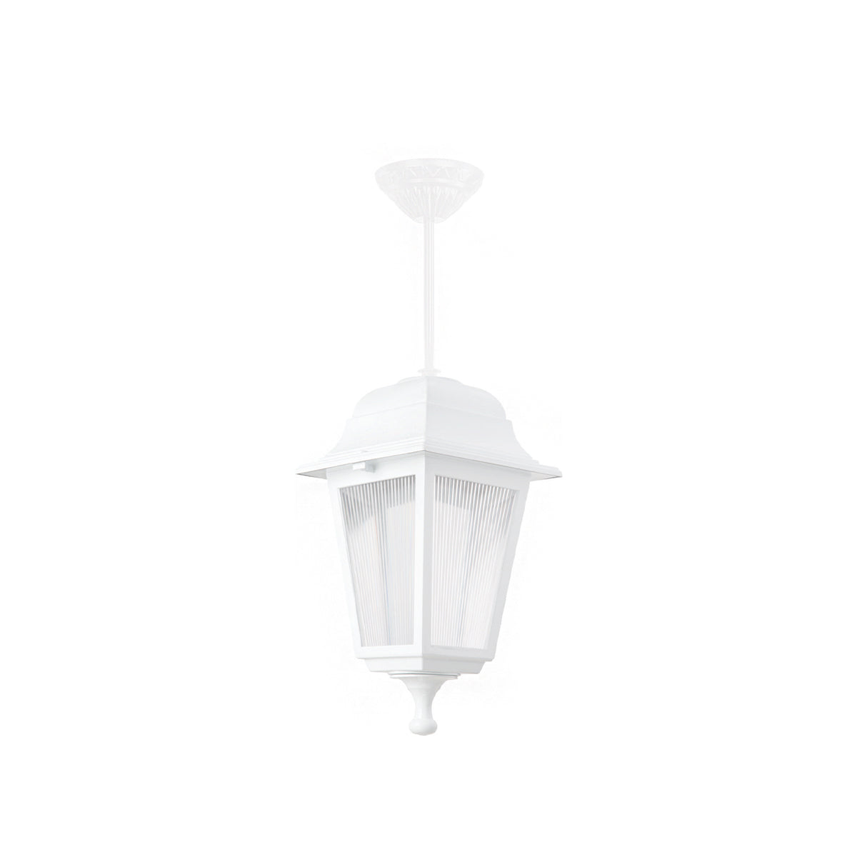 GloboStar® SOLME 203-0219 Vintage Κρεμαστό Φωτιστικό Φαναράκι Μονόφωτο 1 x E27 IP44 Λευκό Πλαστικό Σώμα - Μ15 x Π15 x Υ50cm - ledmania.gr