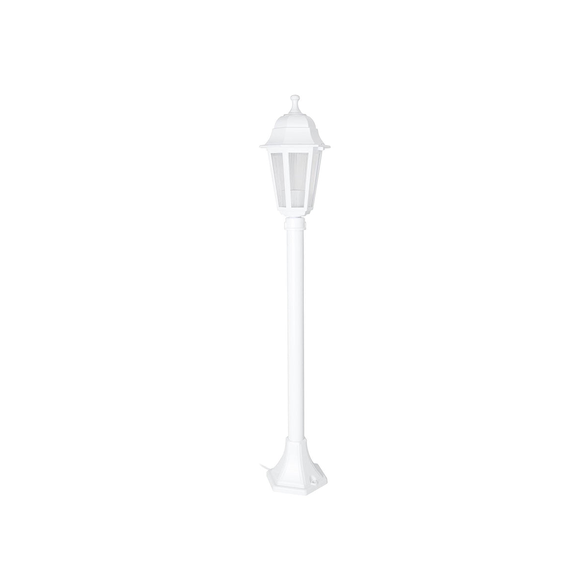 GloboStar® SOLME 203-0222 Vintage Επιδαπέδιο Φωτιστικό Φαναράκι Μονόφωτο 1 x E27 IP44 Λευκό Πλαστικό Σώμα - Μ15 x Π15 x Υ100cm - ledmania.gr