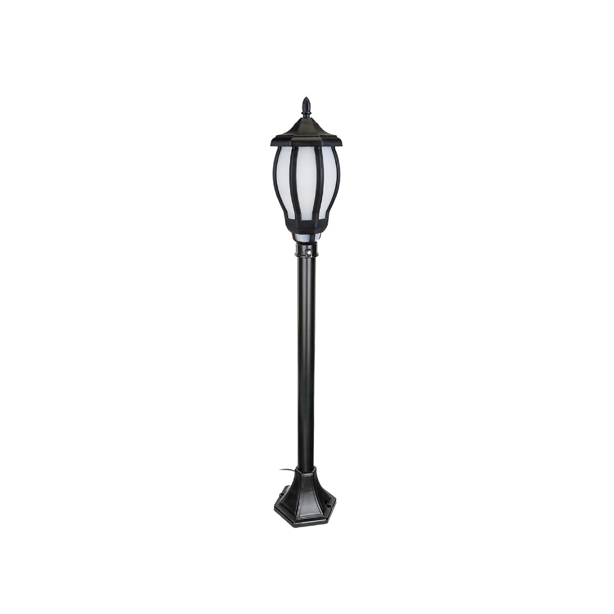 GloboStar® VERDI 203-0230 Vintage Επιδαπέδιο Φωτιστικό Φαναράκι Μονόφωτο 1 x E27 IP44 Μαύρο Πλαστικό Σώμα - Μ17 x Π17 x Υ104.5cm - ledmania.gr