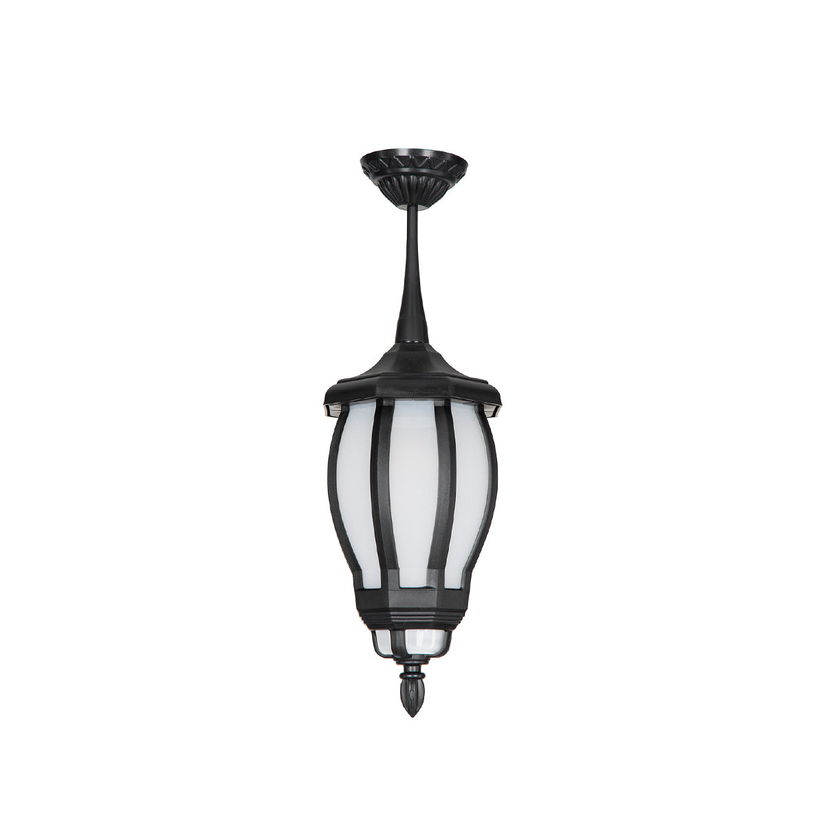GloboStar® VERDI 203-0232 Vintage Κρεμαστό Φωτιστικό Φαναράκι Μονόφωτο 1 x E27 IP44 Μαύρο Πλαστικό Σώμα - Μ17 x Π17 x Υ52cm - ledmania.gr