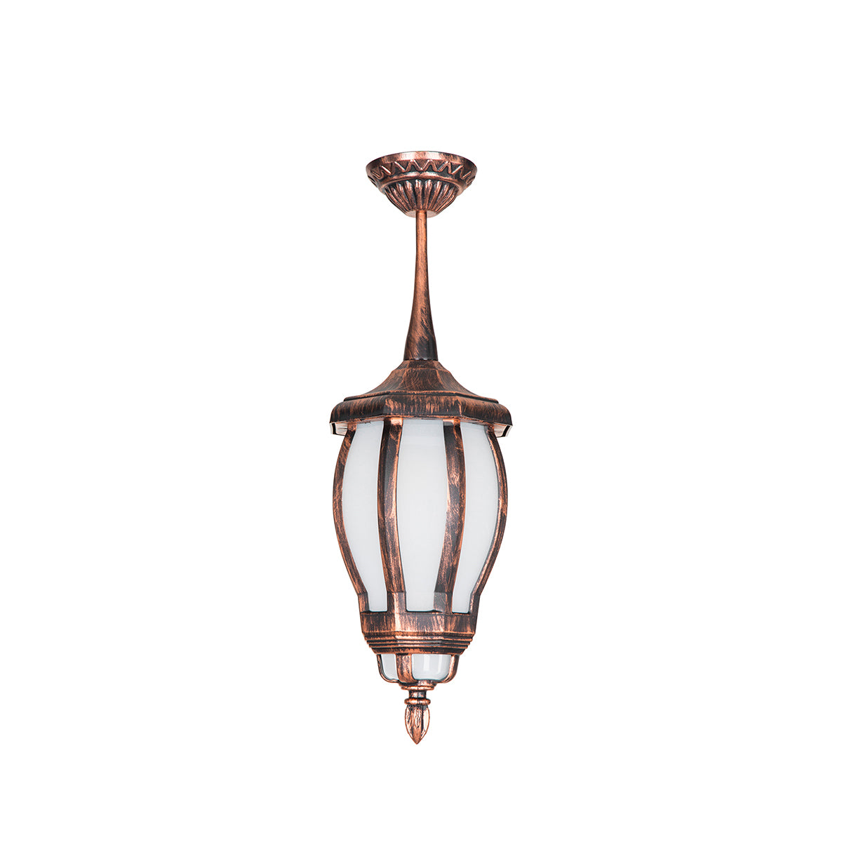 GloboStar® VERDI 203-0234 Vintage Κρεμαστό Φωτιστικό Φαναράκι Μονόφωτο 1 x E27 IP44 Χάλκινο Πλαστικό Σώμα - Μ17 x Π17 x Υ47cm - ledmania.gr
