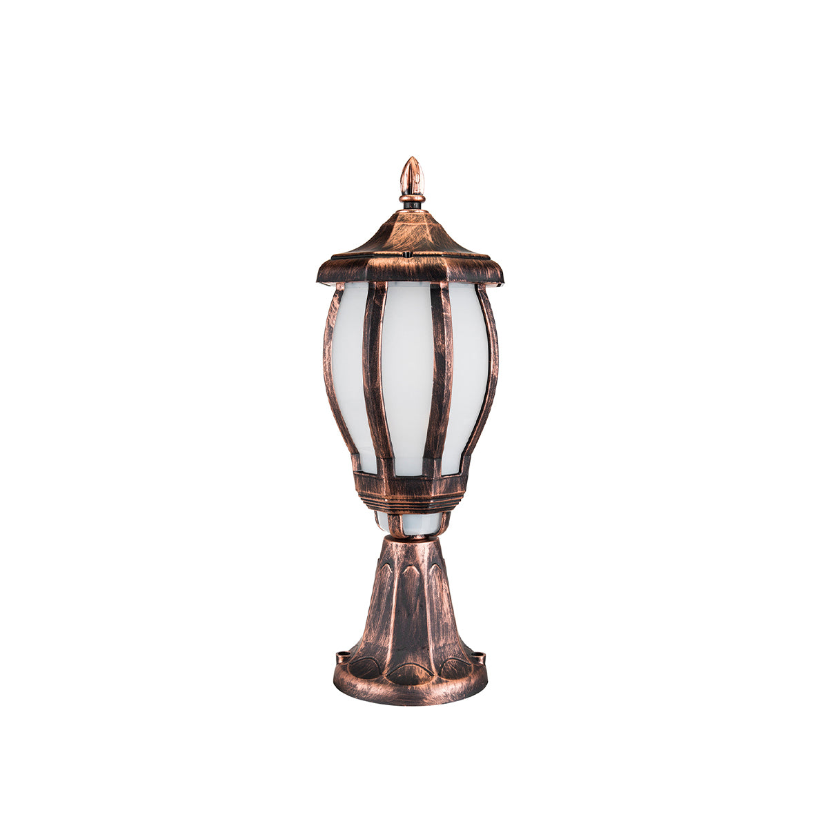 GloboStar® VERDI 203-0235 Vintage Επιδαπέδιο Φωτιστικό Φαναράκι Μονόφωτο 1 x E27 IP44 Χάλκινο Πλαστικό Σώμα - Μ17 x Π17 x Υ47cm - ledmania.gr