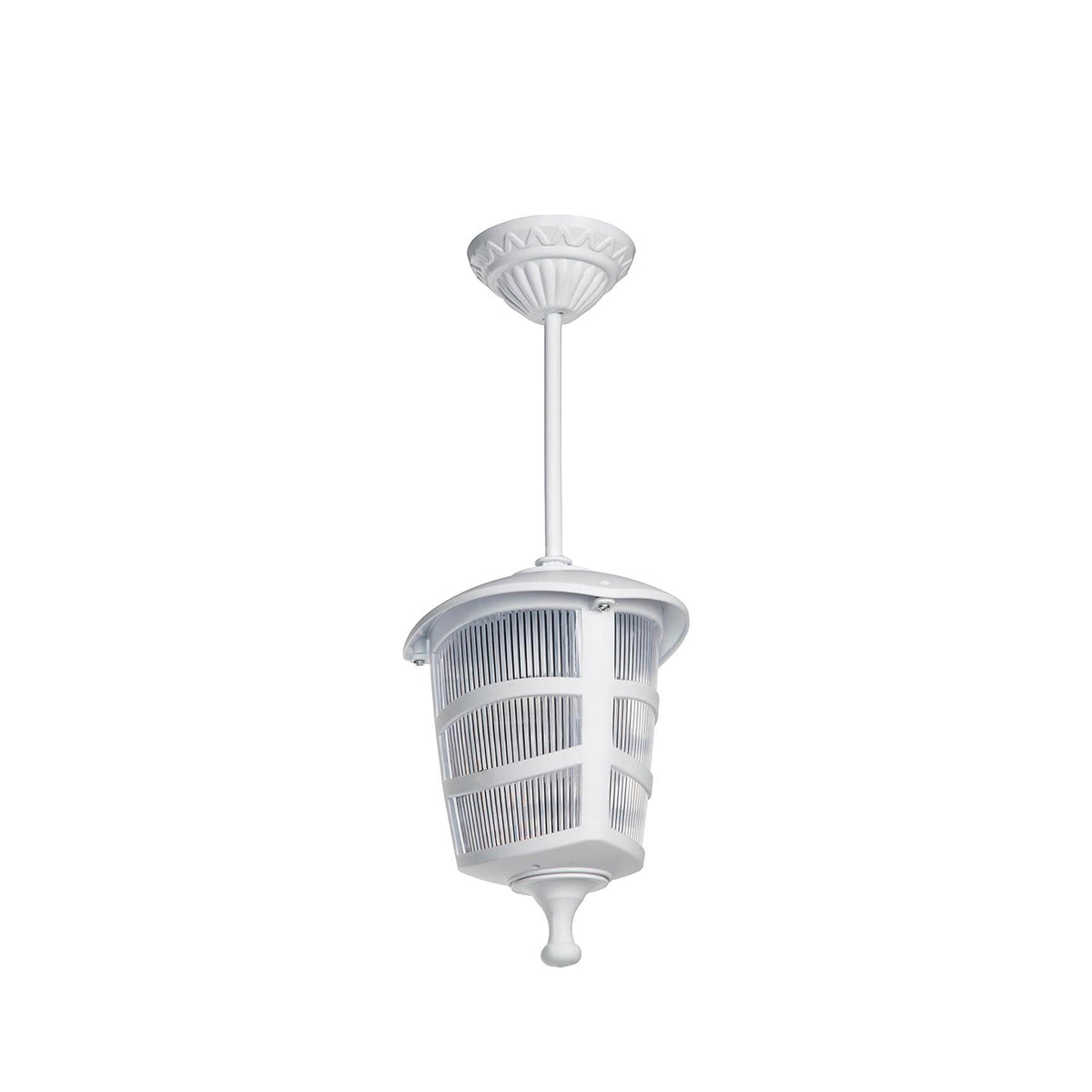 GloboStar® ZARDIN 203-0237 Vintage Κρεμαστό Φωτιστικό Φαναράκι Μονόφωτο 1 x E27 IP44 Λευκό Πλαστικό Σώμα - Μ17 x Π17 x Υ42cm - ledmania.gr