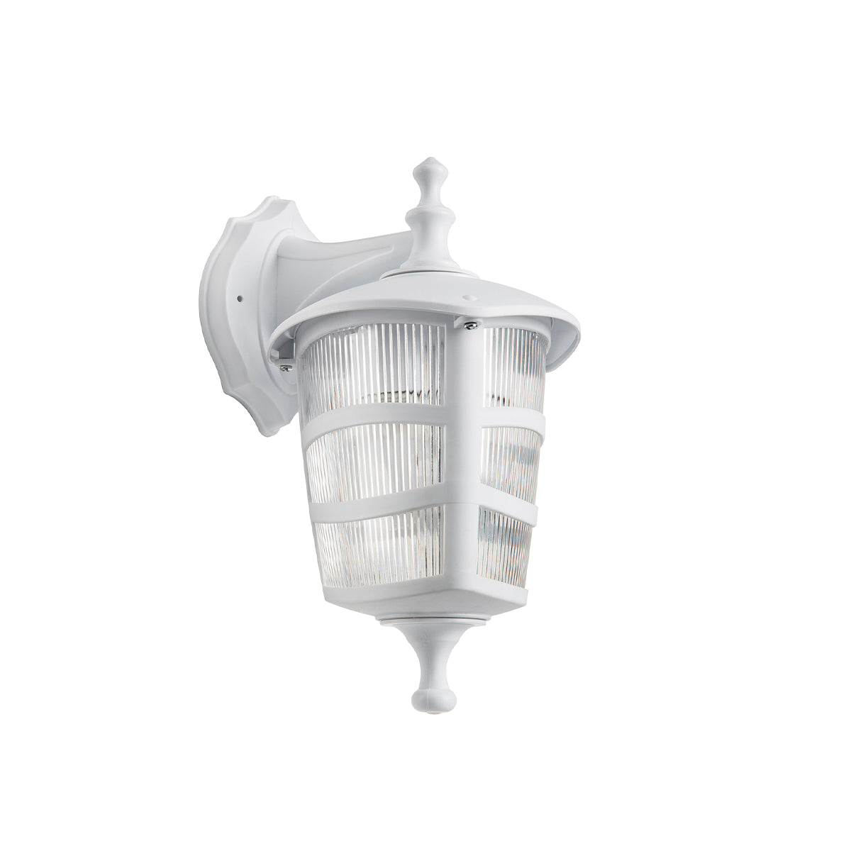 GloboStar® ZARDIN 203-0239 Vintage Επιτοίχιο Φωτιστικό Φαναράκι Μονόφωτο 1 x E27 IP44 Λευκό Πλαστικό Σώμα - Μ22 x Π17 x Υ27cm - ledmania.gr