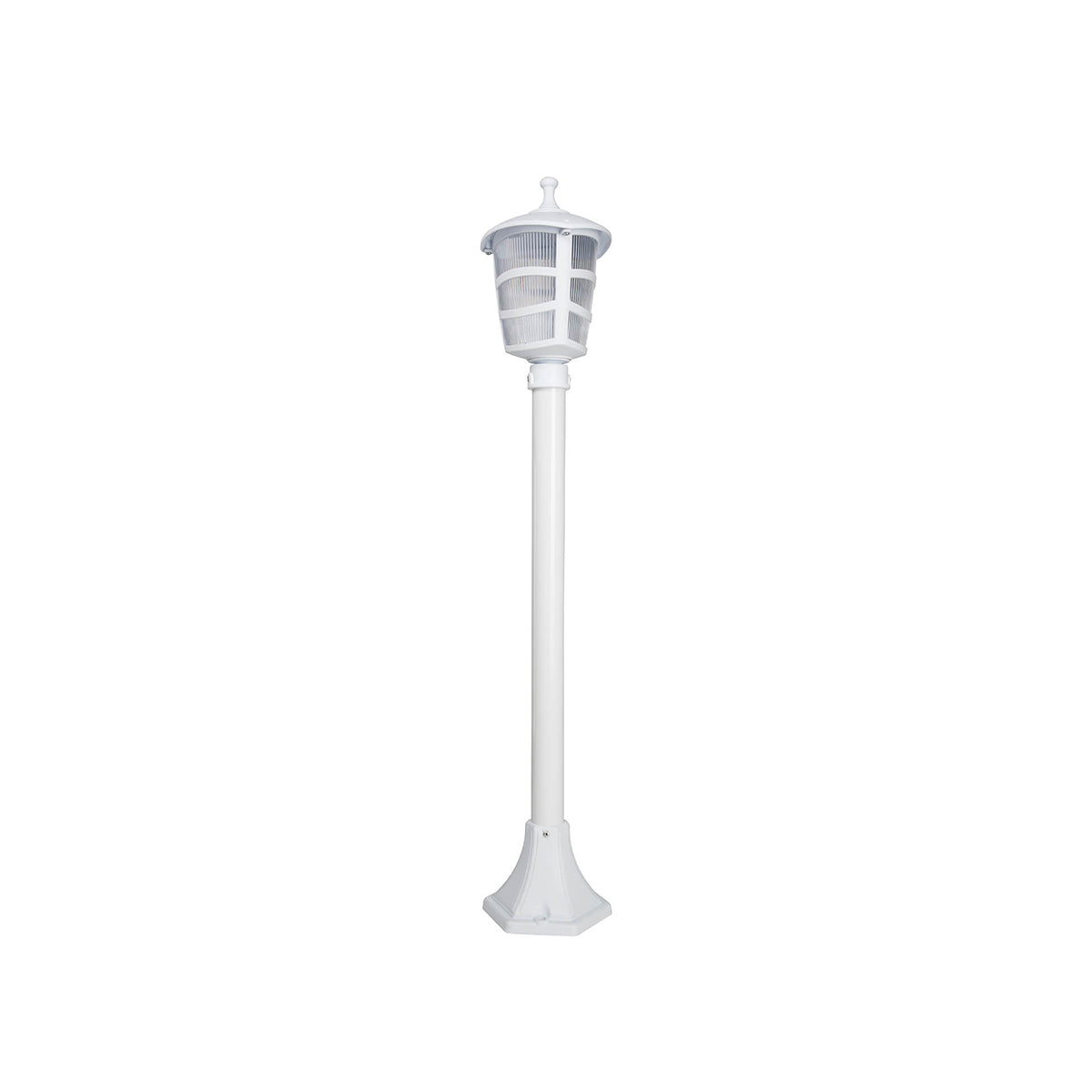 GloboStar® ZARDIN 203-0240 Vintage Επιδαπέδιο Φωτιστικό Φαναράκι Μονόφωτο 1 x E27 IP44 Λευκό Πλαστικό Σώμα - Μ16 x Π16 x Υ100cm - ledmania.gr