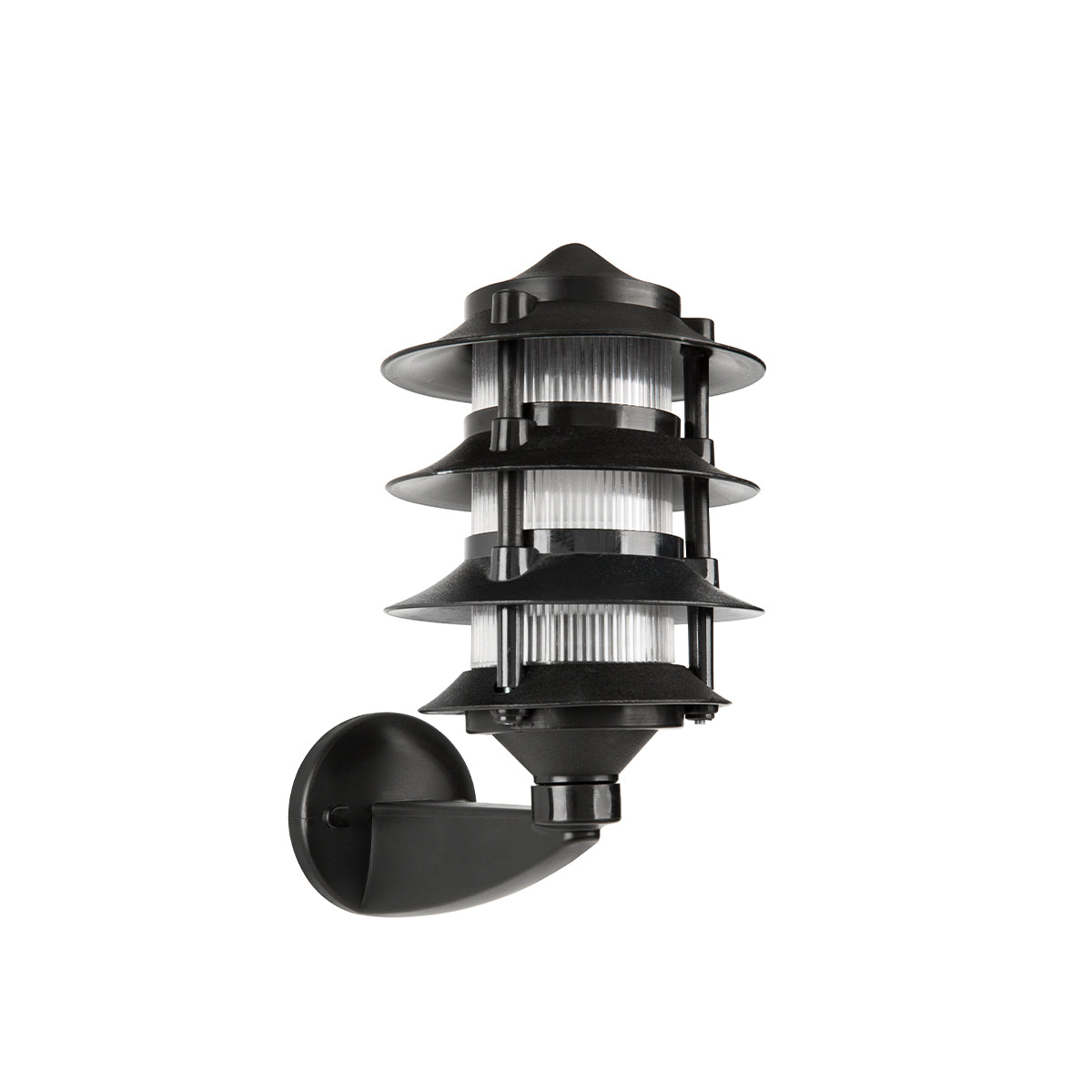GloboStar® LANTERNA 203-0244 Μοντέρνο Επιτοίχιο Φωτιστικό Φαναράκι Μονόφωτο 1 x E27 IP44 Μαύρο Πλαστικό Σώμα - Μ24 x Π16 x Υ27.5cm - ledmania.gr