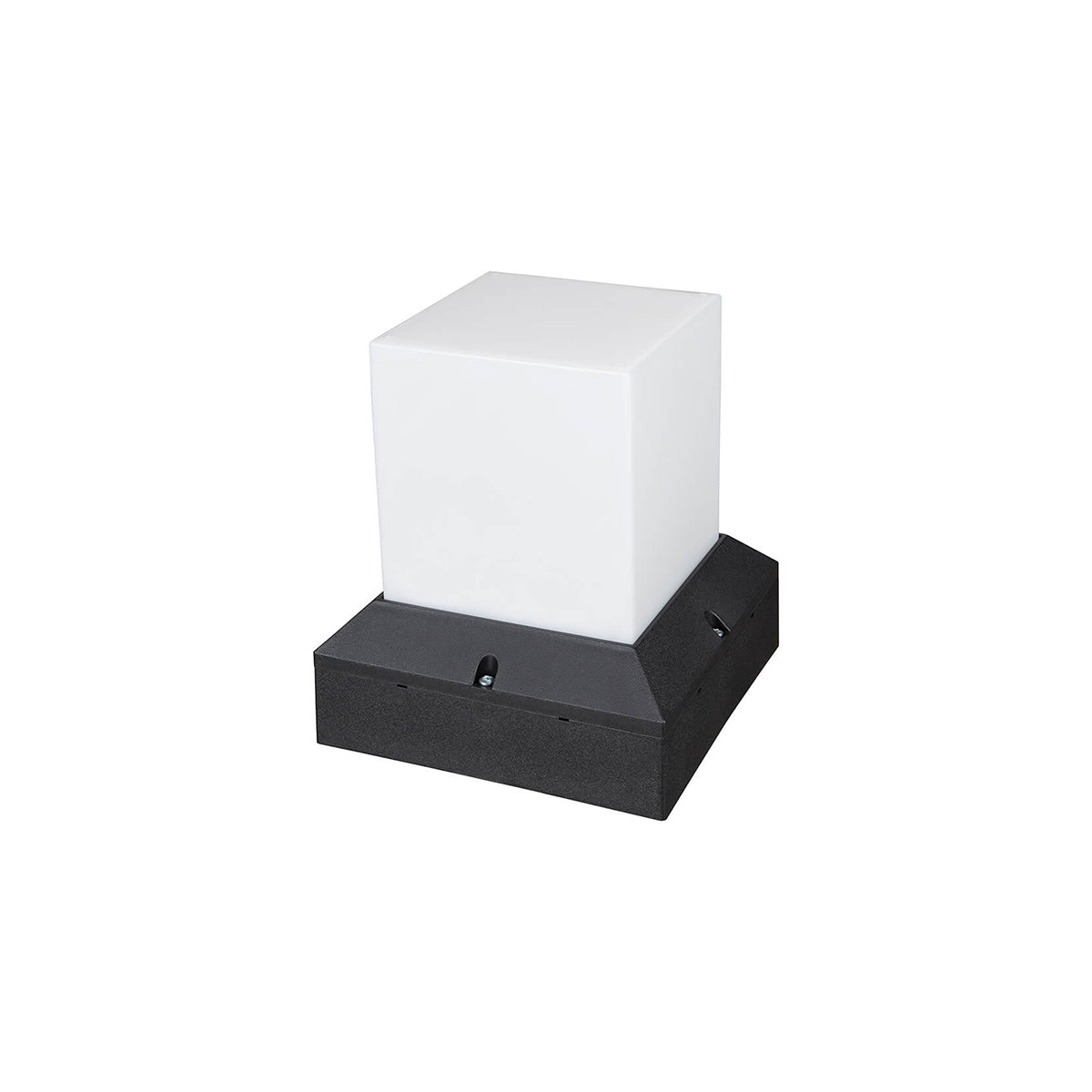 GloboStar® CUBIX 203-0245 Μοντέρνο Επιδαπέδιο Φωτιστικό Μονόφωτο 1 x E27 IP44 Μαύρο Πλαστικό Σώμα - Μ22.5 x Π22.5 x Υ25cm - ledmania.gr