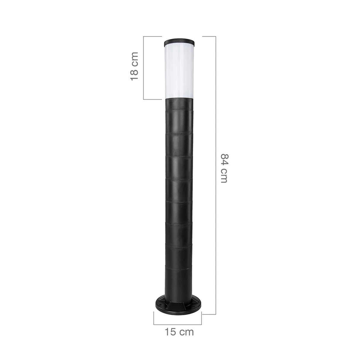 GloboStar® GARDENIO 203-0250 Μοντέρνο Επιδαπέδιο Φωτιστικό Κολωνάκι Κήπου Μονόφωτο 1 x E27 IP44 Μαύρο Πλαστικό Σώμα - Μ15 x Π15 x Υ84cm - ledmania.gr