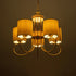 GLOBOSTAR® TRITON 203-0254 Vintage Κρεμαστό Φωτιστικό Οροφής με Ντουί 5 x E27 AC 220-240V IP20 - Χρυσό & Μπεζ - Μ50 x Π50 x Υ48cm - ledmania.gr