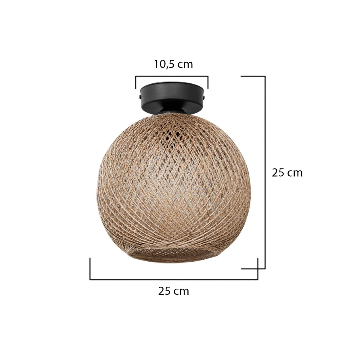 GLOBOSTAR® CORDE 203-0270 Μοντέρνο Φωτιστικό Οροφής με Ντουί 1 x E27 AC 220-240V IP20 - Μπεζ - Μ25 x Π25 x Υ26cm - ledmania.gr
