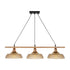 GLOBOSTAR® LOAN 203-0289 Μοντέρνο Κρεμαστό Φωτιστικό Οροφής με Ντουί 3 x E27 AC 220-240V IP20 - Καφέ & Μπρονζέ -  Μ89 x Π25.5 x Υ19cm