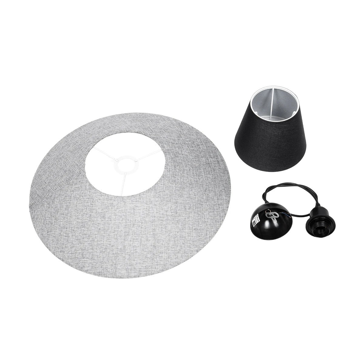 GLOBOSTAR® STORM 203-0292 Μοντέρνο Κρεμαστό Φωτιστικό Οροφής με Ντουί 1 x E27 AC 220-240V IP20 - Μαύρο & Γκρί  - Μ50 x Π50 x Υ24cm