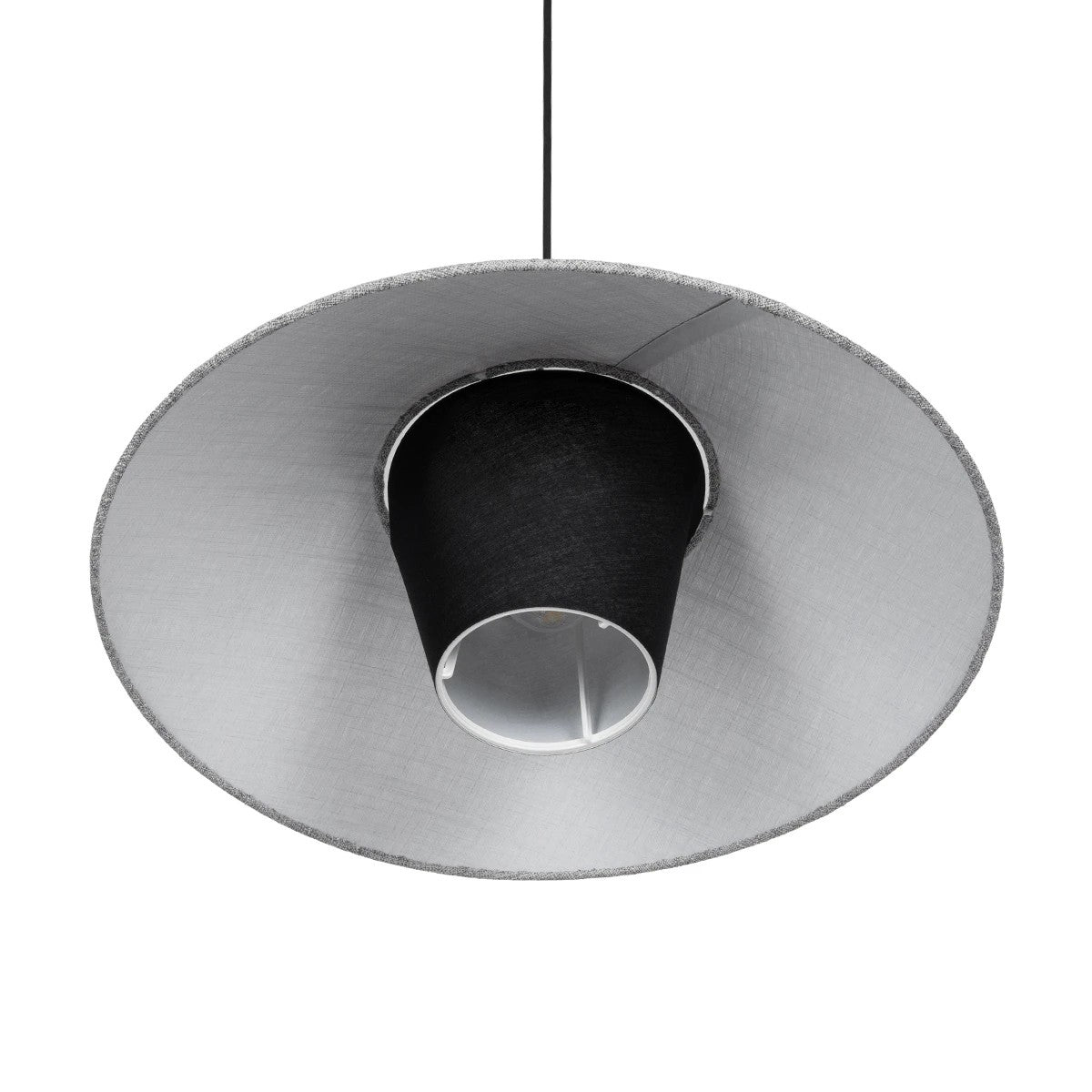 GLOBOSTAR® STORM 203-0292 Μοντέρνο Κρεμαστό Φωτιστικό Οροφής με Ντουί 1 x E27 AC 220-240V IP20 - Μαύρο & Γκρί  - Μ50 x Π50 x Υ24cm