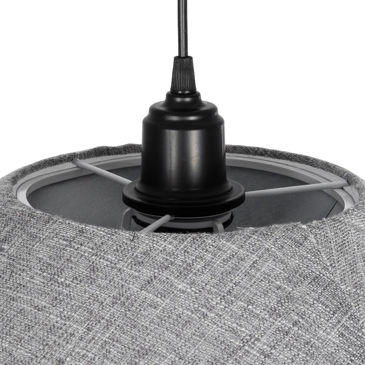GLOBOSTAR® STORM 203-0292 Μοντέρνο Κρεμαστό Φωτιστικό Οροφής με Ντουί 1 x E27 AC 220-240V IP20 - Μαύρο & Γκρί  - Μ50 x Π50 x Υ24cm