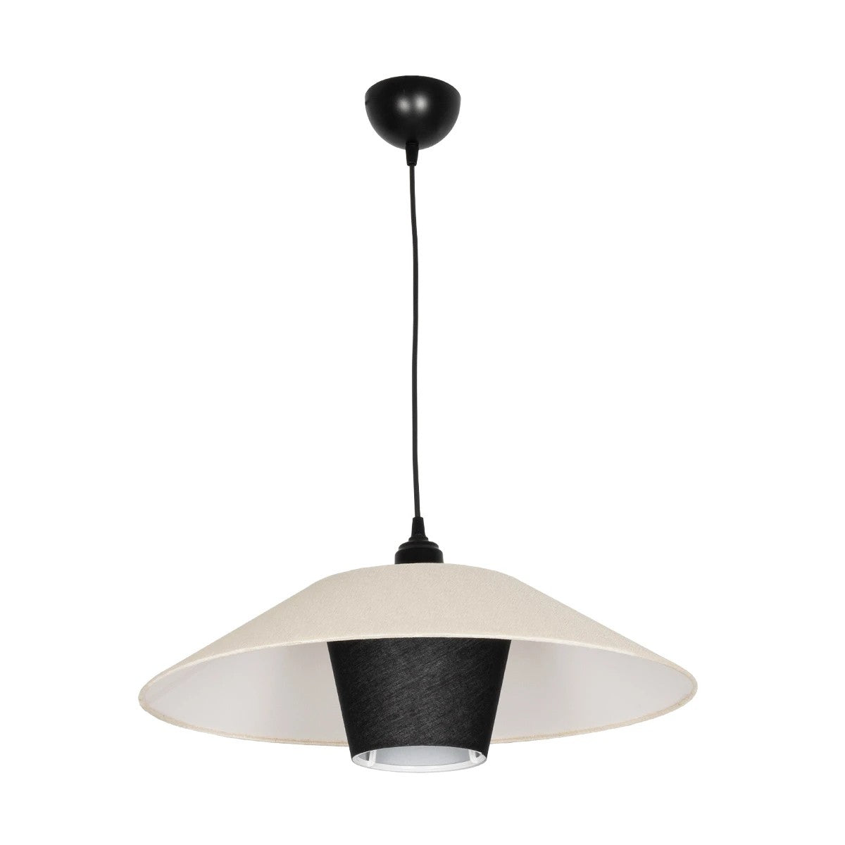 GLOBOSTAR® STORM 203-0293 Μοντέρνο Κρεμαστό Φωτιστικό Οροφής με Ντουί 1 x E27 AC 220-240V IP20 - Μαύρο &  Λευκό - Μ50 x Π50 x Υ24cm