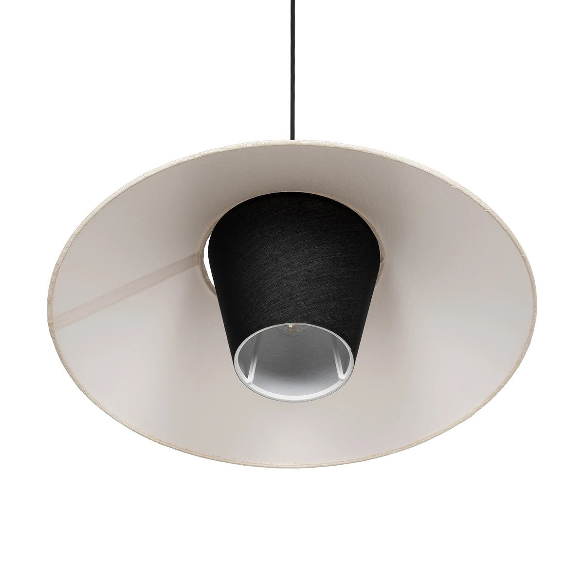 GLOBOSTAR® STORM 203-0293 Μοντέρνο Κρεμαστό Φωτιστικό Οροφής με Ντουί 1 x E27 AC 220-240V IP20 - Μαύρο &  Λευκό - Μ50 x Π50 x Υ24cm