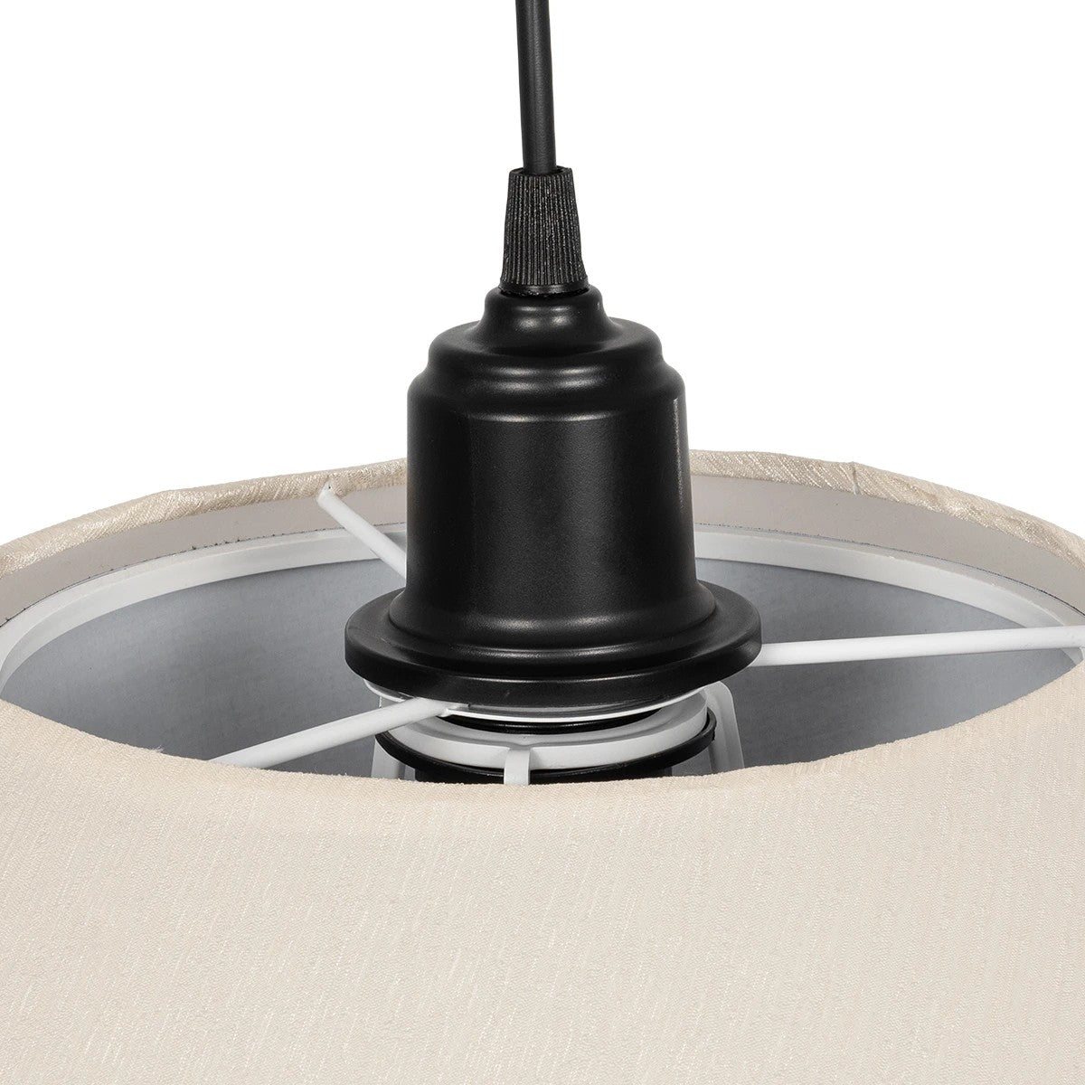 GLOBOSTAR® STORM 203-0293 Μοντέρνο Κρεμαστό Φωτιστικό Οροφής με Ντουί 1 x E27 AC 220-240V IP20 - Μαύρο &  Λευκό - Μ50 x Π50 x Υ24cm