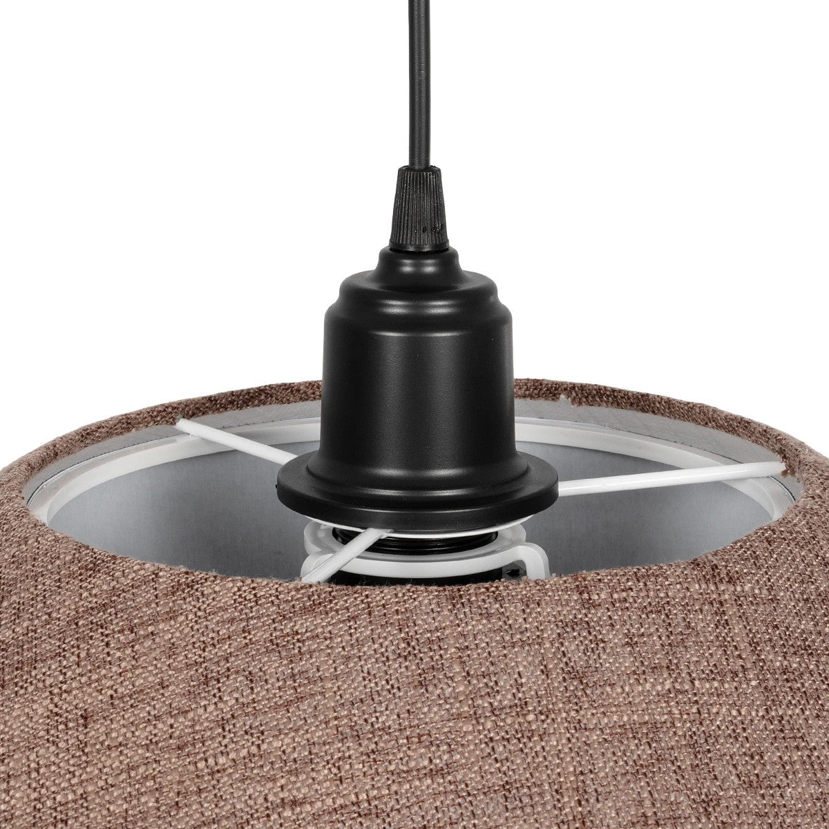 GLOBOSTAR® STORM 203-0294 Μοντέρνο Κρεμαστό Φωτιστικό Οροφής με Ντουί 1 x E27 AC 220-240V IP20 - Μαύρο &  Μπεζ - Μ50 x Π50 x Υ24cm