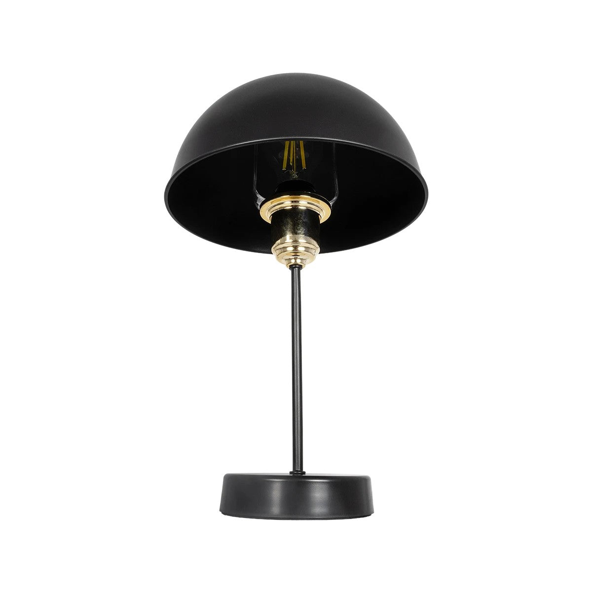 GLOBOSTAR® GAZETA 203-0298 Μοντέρνο Επιτραπέζιο Φωτιστικό Πορτατίφ με Ντουί 1 x E27 AC 220-240V IP20 - Μαύρο & Χρυσό - Μ25 x Π25 x Υ39cm