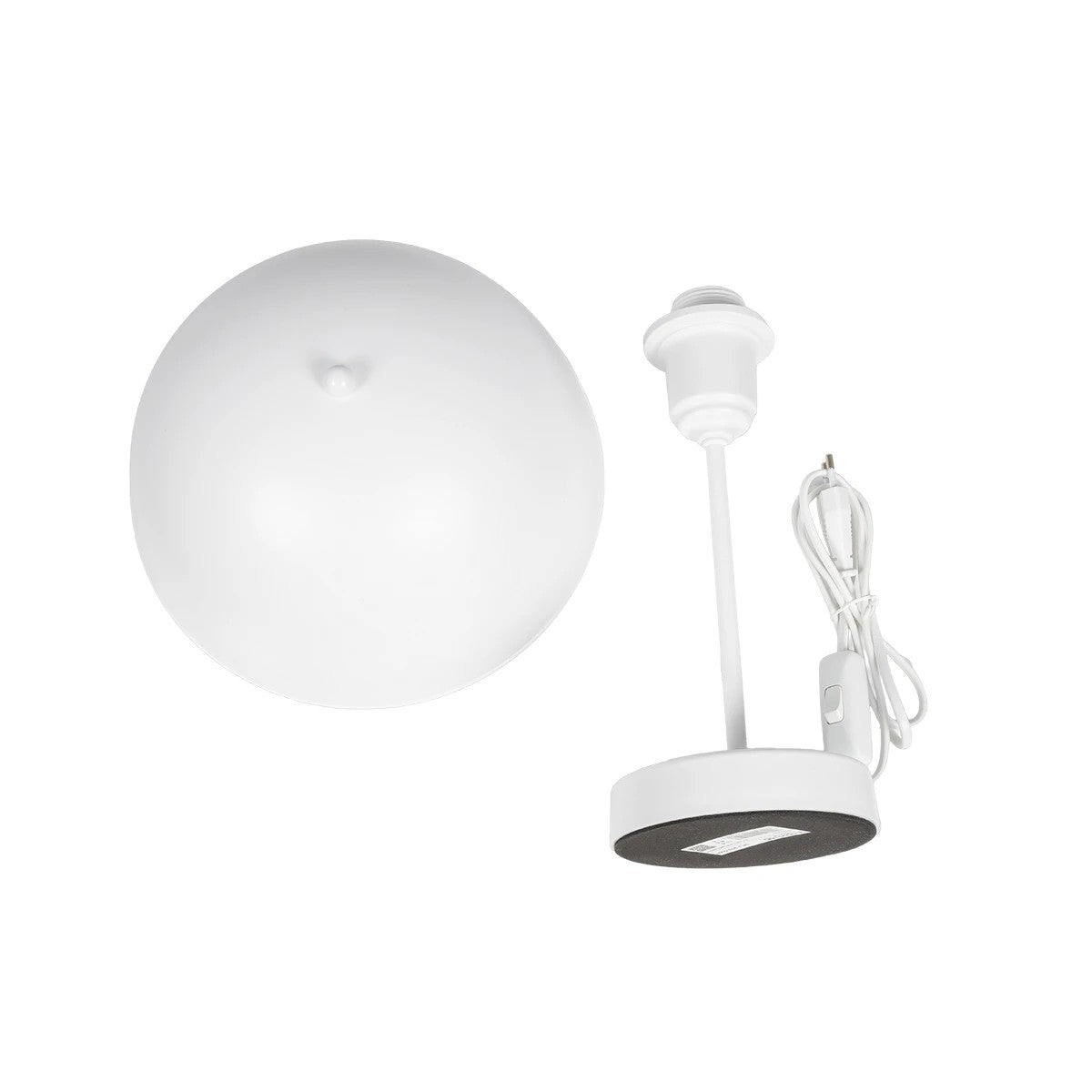 GLOBOSTAR® GAZETA 203-0301 Μοντέρνο Επιτραπέζιο Φωτιστικό Πορτατίφ με Ντουί 1 x E27 AC 220-240V IP20 - Λευκό  - Μ25 x Π25 x Υ39cm