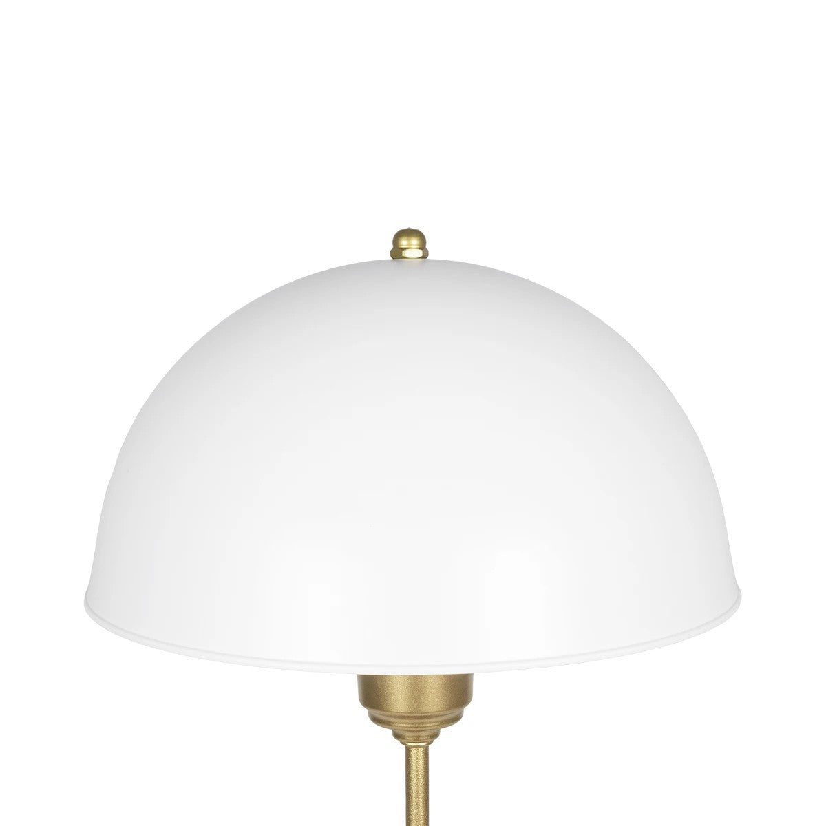 GLOBOSTAR® GAZETA 203-0303 Μοντέρνο Επιτραπέζιο Φωτιστικό Πορτατίφ με Ντουί 1 x E27 AC 220-240V IP20 - Λευκό & Μπρονζέ  - Μ25 x Π25 x Υ39cm