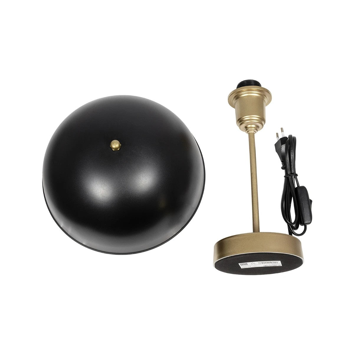 GLOBOSTAR® GAZETA 203-0305 Μοντέρνο Επιτραπέζιο Φωτιστικό Πορτατίφ με Ντουί 1 x E27 AC 220-240V IP20 - Μαύρο & Χρυσό - Μ25 x Π25 x Υ39cm