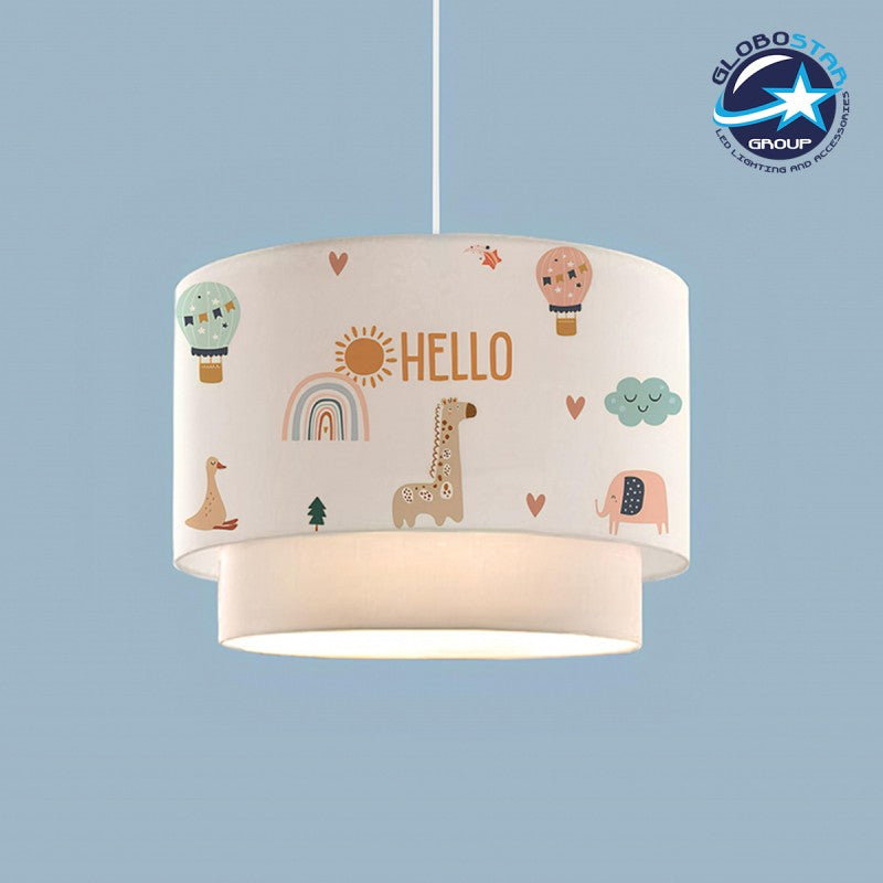 GloboStar® BALLOON 204-0004 Παιδικό Κρεμαστό Φωτιστικό Φιγούρα Μονόφωτο 1 x E27 IP20 Λευκό Ύφασμα - Μ30 x Π30 x Υ70cm - ledmania.gr