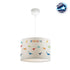 GloboStar® DINO 204-0014 Παιδικό Κρεμαστό Φωτιστικό Φιγούρα Μονόφωτο 1 x E27 IP20 Λευκό Ύφασμα - Μ30 x Π30 x Υ70cm - ledmania.gr