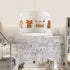 GloboStar® OWL 204-0017 Παιδικό Κρεμαστό Φωτιστικό Φιγούρα Μονόφωτο 1 x E27 IP20 Λευκό Ύφασμα - Μ28 x Π28 x Υ70cm - ledmania.gr