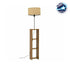 GloboStar® WOODO 204-0050 Μοντέρνο Eπιδαπέδιο Φωτιστικό Μονόφωτο 1 x E27 IP20 Μπεζ Ξύλο με Μπεζ Ύφασμα - Μ38 x Π38 x Υ150cm - ledmania.gr