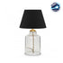 GloboStar® TRANS 204-0054 Μοντέρνο Eπιτραπέζιο Φωτιστικό Μονόφωτο 1 x E27 IP20 Διάφανο Πλαστικό με Μαύρο Ύφασμα - Μ22 x Π22 x Υ14cm - ledmania.gr