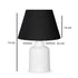GloboStar® CIA 204-0081 Μοντέρνο Eπιτραπέζιο Φωτιστικό Μονόφωτο 1 x E27 IP20 Λευκό Πλαστικό με Μαύρο Ύφασμα - Μ24 x Π24 x Υ31cm - ledmania.gr