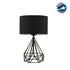 GloboStar® DIAMOND 204-0083 Μοντέρνο Eπιτραπέζιο Φωτιστικό Μονόφωτο 1 x E27 IP20 Μαύρο Μέταλλο με Μαύρο Ύφασμα - Μ24 x Π24 x Υ41cm - ledmania.gr