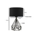 GloboStar® DIAMOND 204-0083 Μοντέρνο Eπιτραπέζιο Φωτιστικό Μονόφωτο 1 x E27 IP20 Μαύρο Μέταλλο με Μαύρο Ύφασμα - Μ24 x Π24 x Υ41cm - ledmania.gr