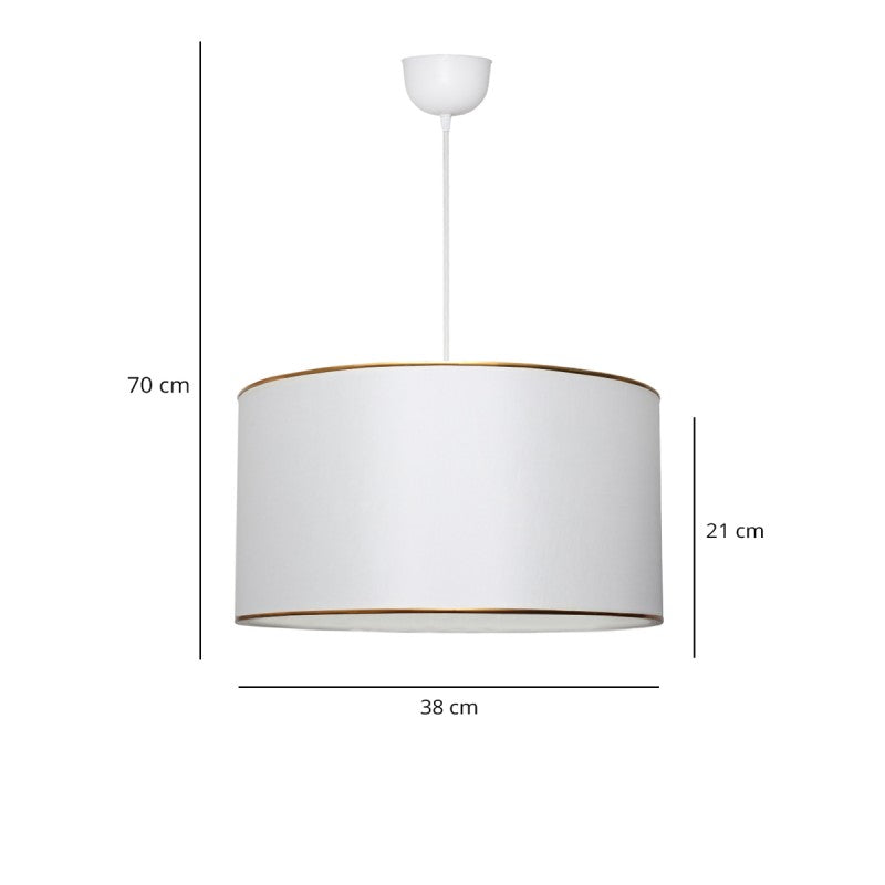 GloboStar® LOFTY 204-0091 Μοντέρνο Κρεμαστό Φωτιστικό Kαπέλο Μονόφωτο 1 x E27 IP20 Λευκό Ύφασμα - Μ38 x Π38 x Υ70cm - ledmania.gr