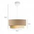 GloboStar® BIGGIE 204-0096 Μοντέρνο Κρεμαστό Φωτιστικό Kαπέλο Μονόφωτο 1 x E27 IP20 Μπεζ  Ύφασμα με Μπεζ Rattan - Μ30 x Π30 x Υ70cm - ledmania.gr