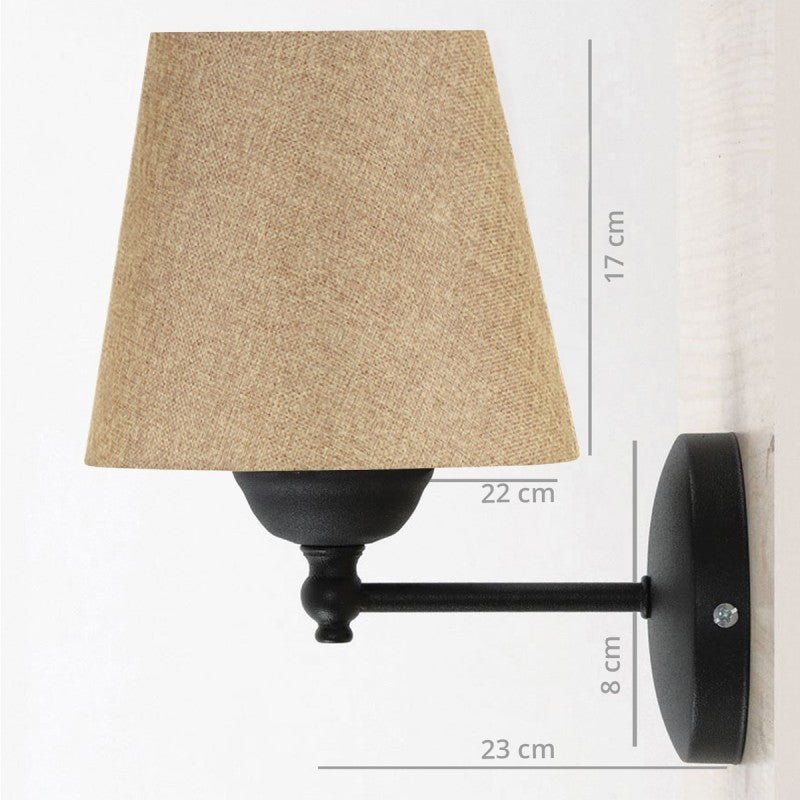 GLOBOSTAR® PAM 204-0112 Μοντέρνο Φωτιστικό Τοίχου - Απλίκα με Ντουί 1 x E27 AC 220-240V IP20 - Μαύρο & Μπεζ - Μ23 x Π23 x Υ17cm - ledmania.gr
