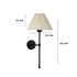 GloboStar® LING 204-0188 Μοντέρνο Φωτιστικό Τοίχου Απλίκα Μονόφωτο 1 x E27 AC 220-240V IP20 Μπεζ & Μαύρο - Μ22 x Π22 x Υ50cm - ledmania.gr