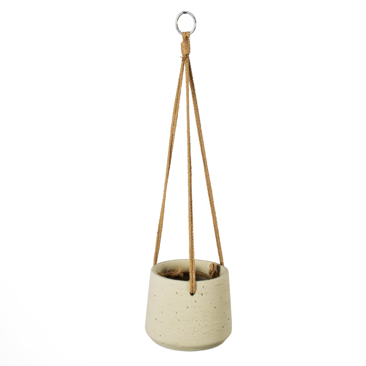 GloboStar® Artificial Garden DONOUSA 20465 Κρεμαστό Πήλινο Κεραμικό Κασπώ Γλάστρα - Flower Pot Μπεζ Φ13.5cm x Υ13cm - ledmania.gr