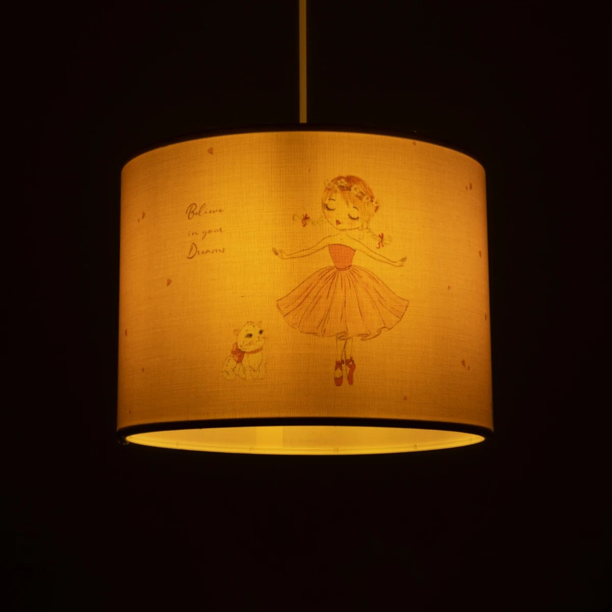 GLOBOSTAR® BALLERINA 204-0015 Παιδικό Κρεμαστό Φωτιστικό Οροφής με Ντουί 1 x E27 AC 220-240V IP20 - Ροζ - Μ28 x Π28 x Υ24cm