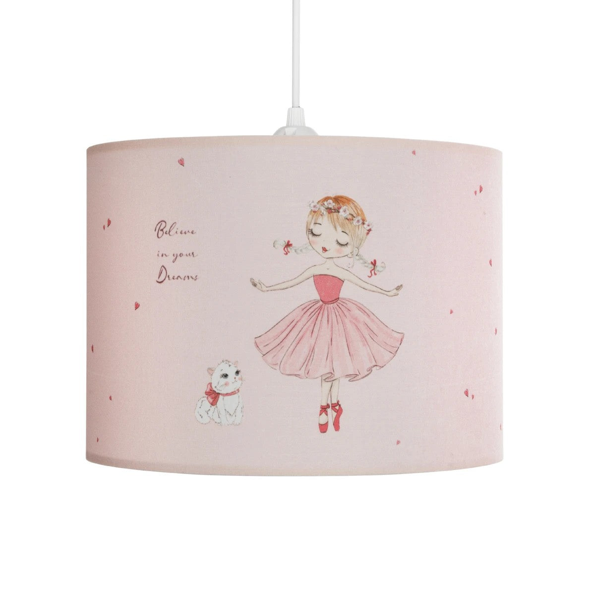 GLOBOSTAR® BALLERINA 204-0015 Παιδικό Κρεμαστό Φωτιστικό Οροφής με Ντουί 1 x E27 AC 220-240V IP20 - Ροζ - Μ28 x Π28 x Υ24cm