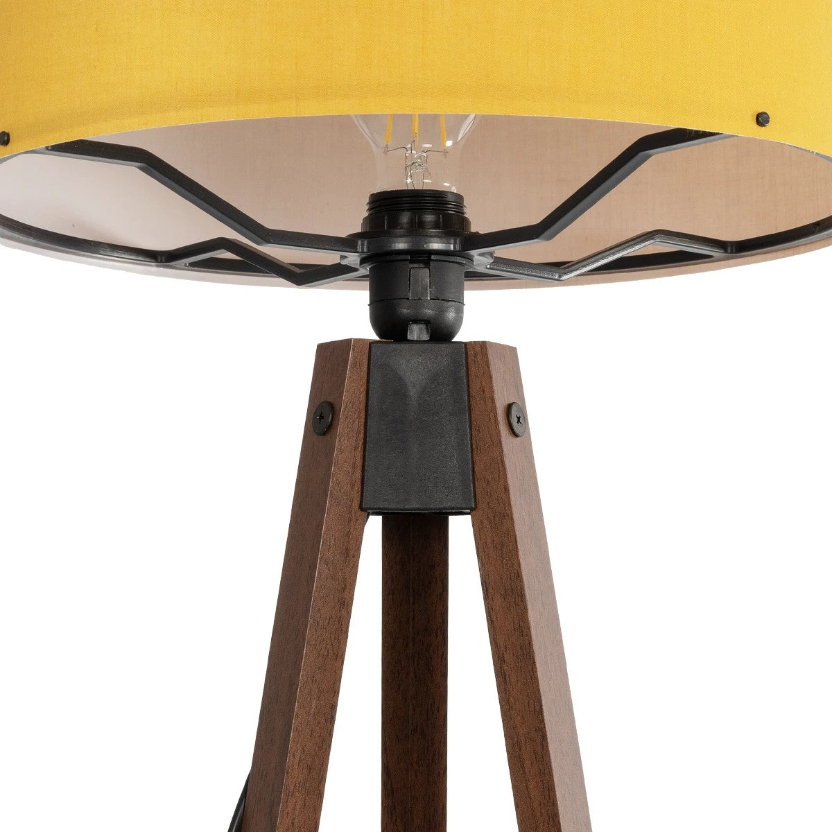 GLOBOSTAR® SAGA 204-0033 Μοντέρνο Επιδαπέδιο Φωτιστικό με Ντουί 1 x E27 AC 220-240V IP20 - Καφέ & Κίτρινο - Μ38 x Π38 x Υ140cm
