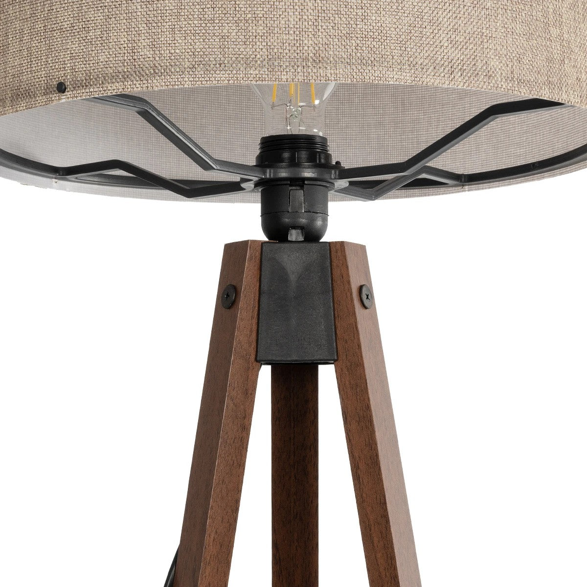 GLOBOSTAR® SAGA 204-0039 Μοντέρνο Επιδαπέδιο Φωτιστικό με Ντουί 1 x E27 AC 220-240V IP20 - Καφέ & Μπεζ - Μ38 x Π38 x Υ140cm