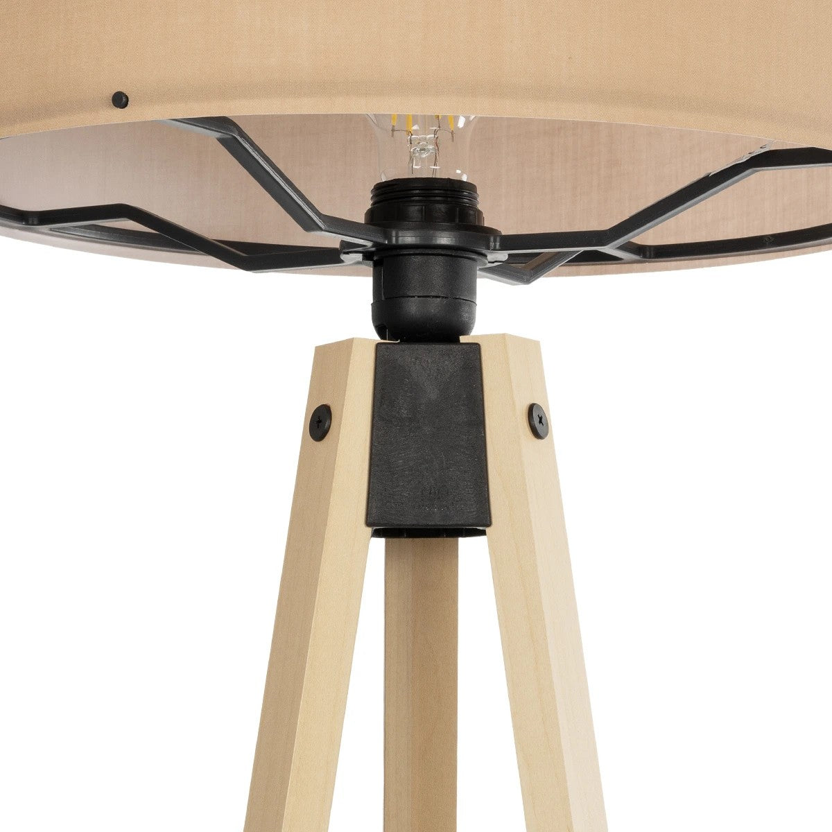 GLOBOSTAR® SAGA 204-0043 Μοντέρνο Επιδαπέδιο Φωτιστικό με Ντουί 1 x E27 AC 220-240V IP20 - Μπεζ - Μ38 x Π38 x Υ140cm
