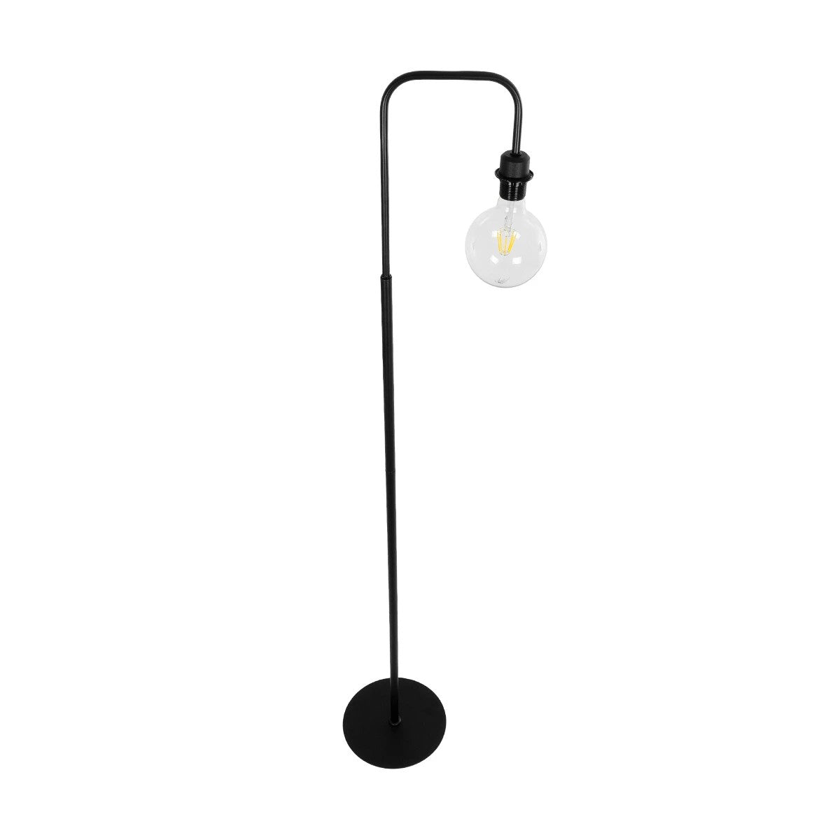 GLOBOSTAR® SNAKE 204-0053 Μοντέρνο Επιδαπέδιο Φωτιστικό με Ντουί 1 x E27 AC 220-240V IP20 - Μαύρο - Μ40 x Π25 x Υ153cm