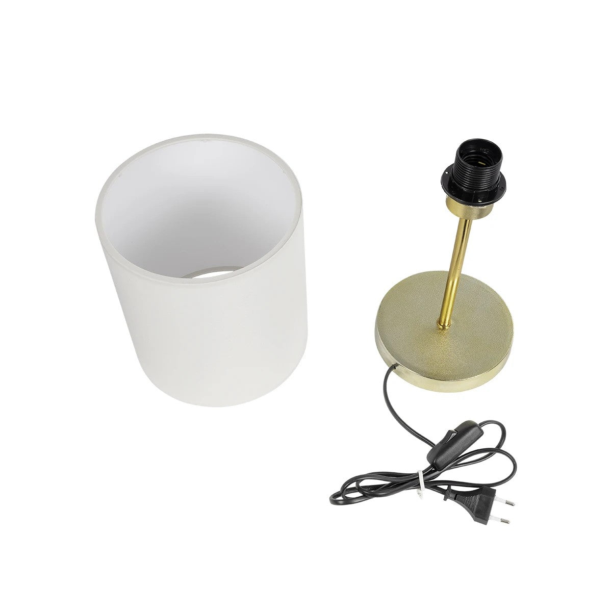GLOBOSTAR® GLOSSY 204-0078 Μοντέρνο Επιτραπέζιο Φωτιστικό Πορτατίφ με Ντουί 1 x E27 AC 220-240V IP20 - Χρυσό & Μπεζ - Μ19 x Π19 x Υ38cm