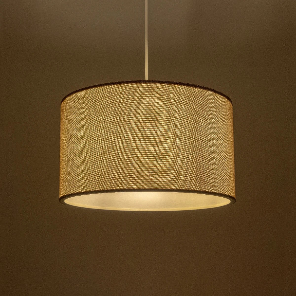 GLOBOSTAR® LOFTY 204-0090 Μοντέρνο Κρεμαστό Φωτιστικό Οροφής με Ντουί 1 x E27 AC 220-240V IP20 - Μπεζ - Μ37 x Π37 x Υ21cm